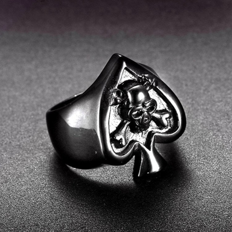 Spade Skull Ring