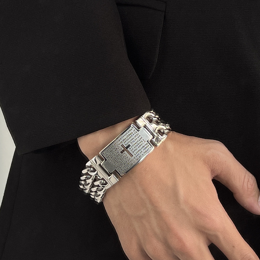 Dual Chain Cross Bracelet
