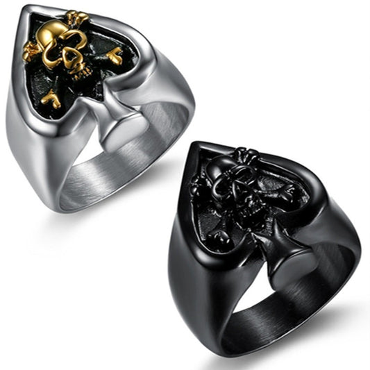 Spade Skull Ring