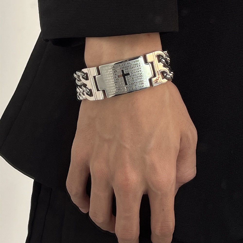 Dual Chain Cross Bracelet