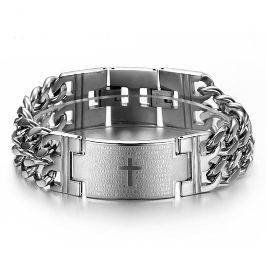 Dual Chain Cross Bracelet