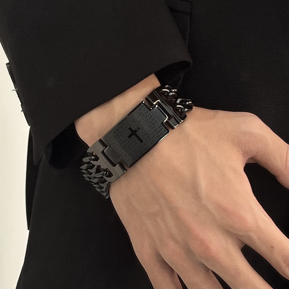 Dual Chain Cross Bracelet