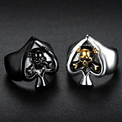 Spade Skull Ring